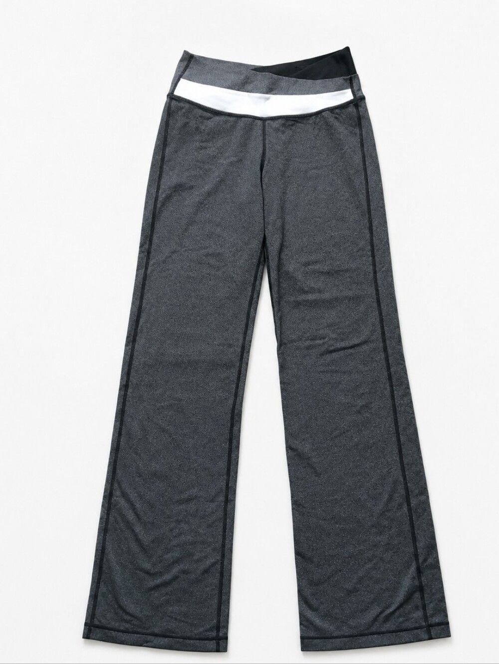 Lululemon Groove Bootcut Yoga Pants Grey Black Flare Leggings XS 12"x40" Classic